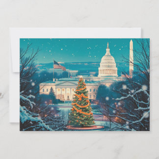 Personalized Washington DC Christmas Holiday Card