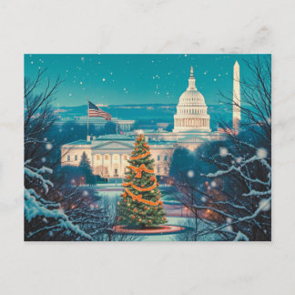 Personalized Washington DC Christmas Holiday Postcard