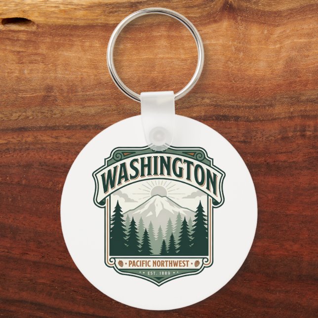 Personalized Washington Keychain (Front)