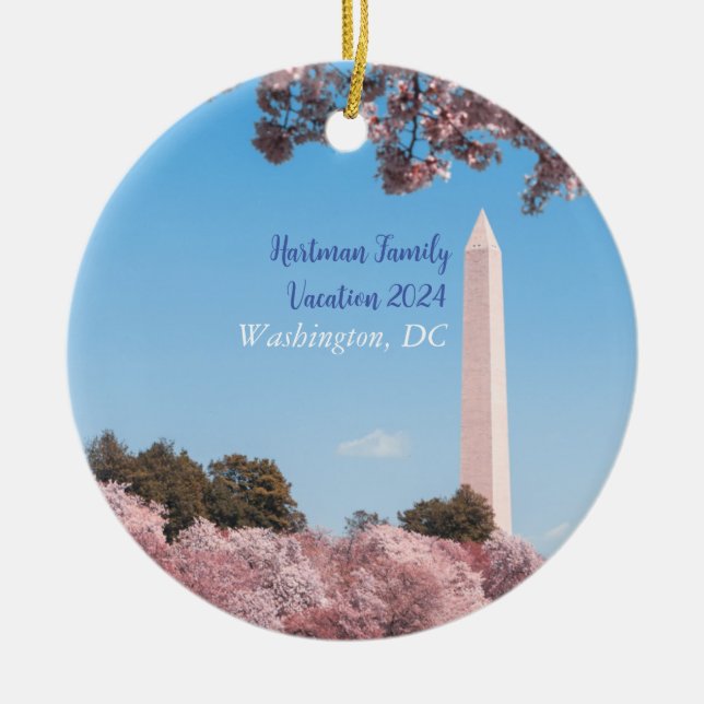 Personalized Washington Monument Vacation Ornament (Front)