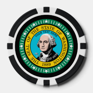 Personalized Washington State Flag on a Poker Chips