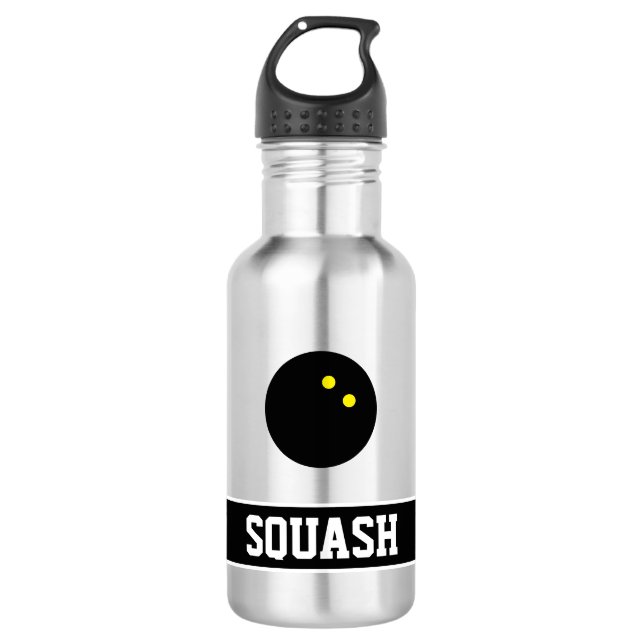 Personalized water bottle gift for squash player (Front)