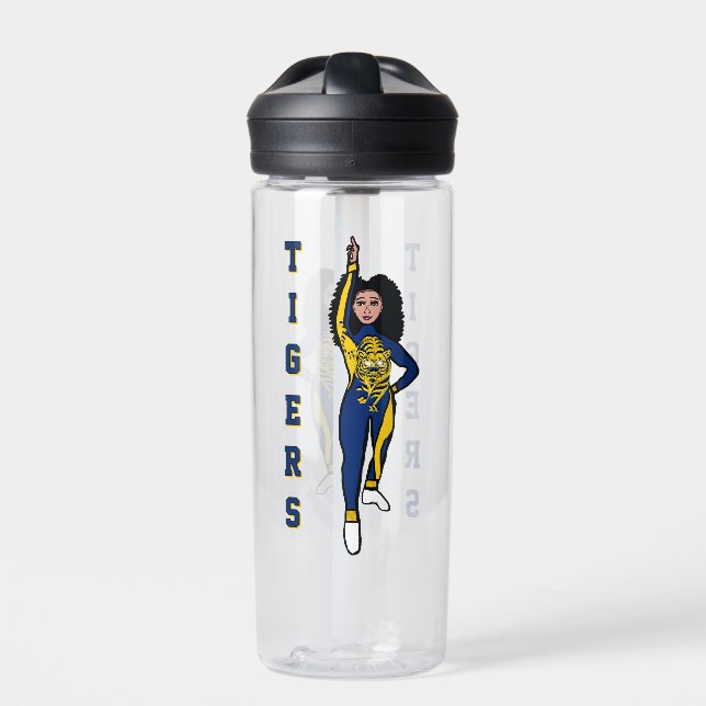 Personalized Water Bottle Gold Tiger 2 (Front)