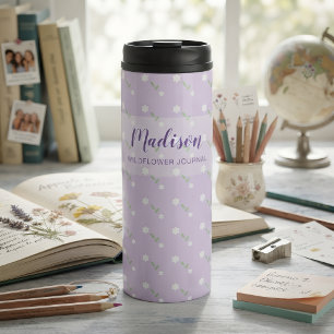 Personalized Water Bottle with Name, Wildflower