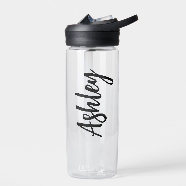Personalized Water Bottle with Straw – Custom Name (Left)