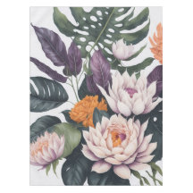 Personalized Water lilies monstera leaves