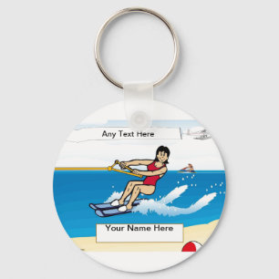 Personalized Water Skier Keychain