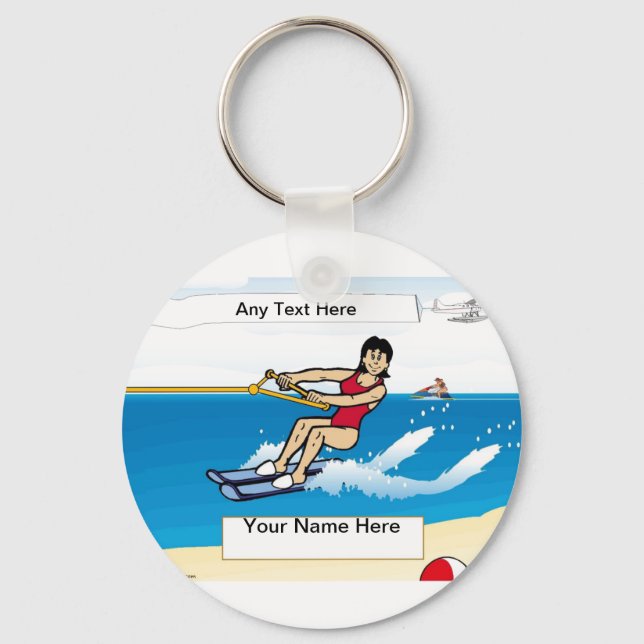 Personalized Water Skier  Keychain (Front)
