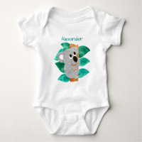 Personalized Watercolor Baby Koala Bear Animal