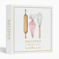 Personalized Watercolor Baking Utensils Recipe 3 R