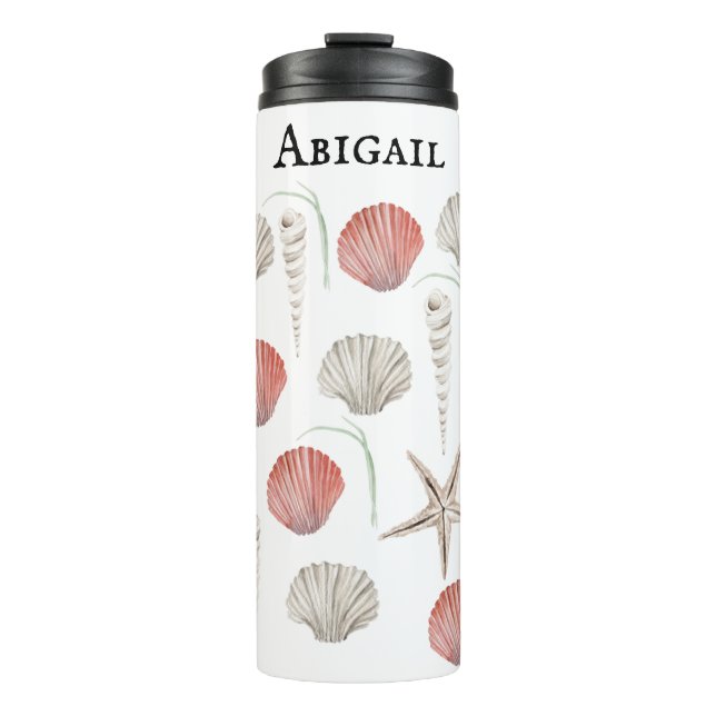 Personalized Watercolor Beachy Thermal Tumbler (Front)