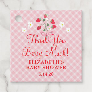 Personalized Watercolor Berry Baby Shower Favour Tags