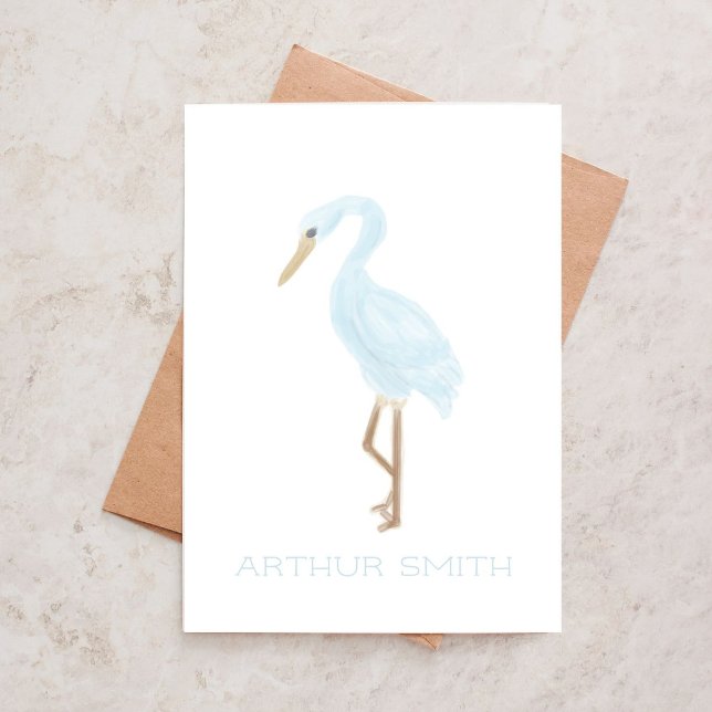 Personalized Watercolor Blue Crane Thank You Card (Creator Uploaded)