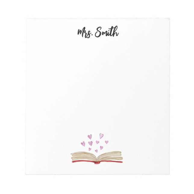 PERSONALIZED WATERCOLOR BOOK notepad (Front)