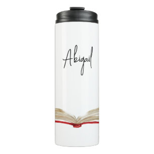 Personalized Watercolor Book Travel Mug