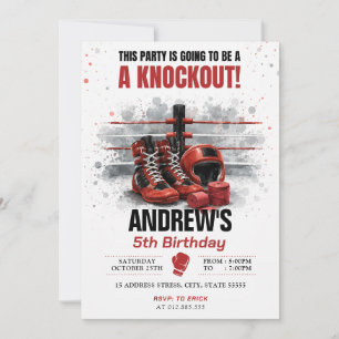 Personalized Watercolor Boxing Birthday Invitation