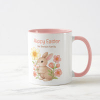 Personalized Watercolor Bunny Happy Easter