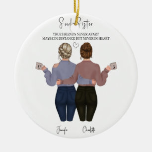 Personalized Watercolor Ceramic Ornament for Best