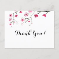 Personalized Watercolor Cherry Blossom Thank You