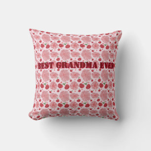 Personalized Watercolor Cherry Floral Pattern,  Throw Pillow