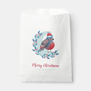 Personalized Watercolor Christmas Bird On Moon Favour Bag