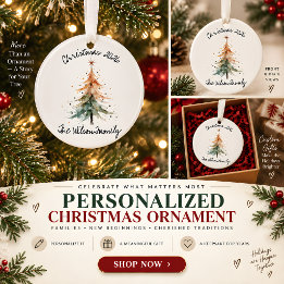 Personalized Watercolor Christmas Tree Ornament