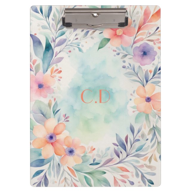 Personalized Watercolor  Clipboard (Front)