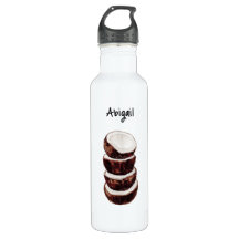 Personalized Watercolor Coconuts Water Bottle