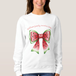 Personalized watercolor coquette bowtie ribbon sweatshirt