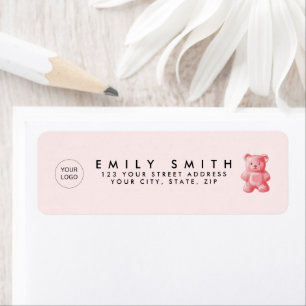 Personalized Watercolor Cute Pink Gummy Bear