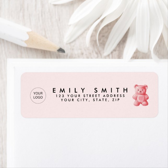 Personalized Watercolor Cute Pink Gummy Bear (Insitu)