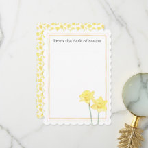 Personalized Watercolor Daffodil