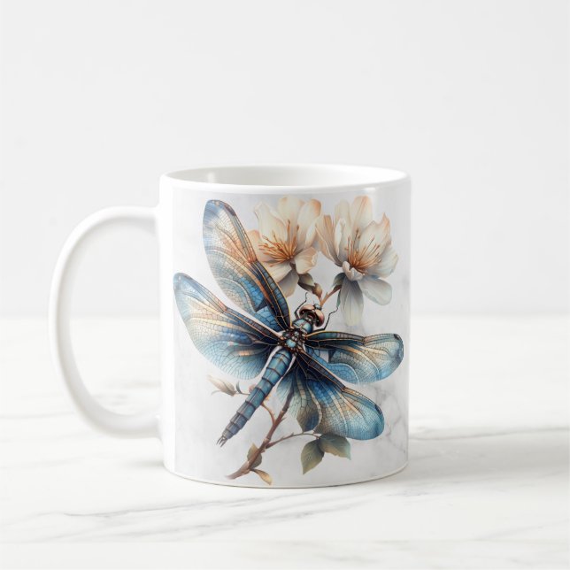 Personalized Watercolor Dragonfly Mug (Left)