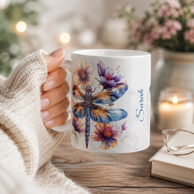 Personalized Watercolor Dragonfly Mug (Creator Uploaded)