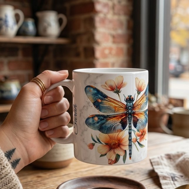 Personalized Watercolor Dragonfly Mug (Creator Uploaded)