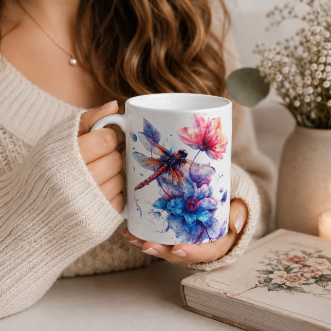 Personalized Watercolor Dragonfly Mug (Creator Uploaded)