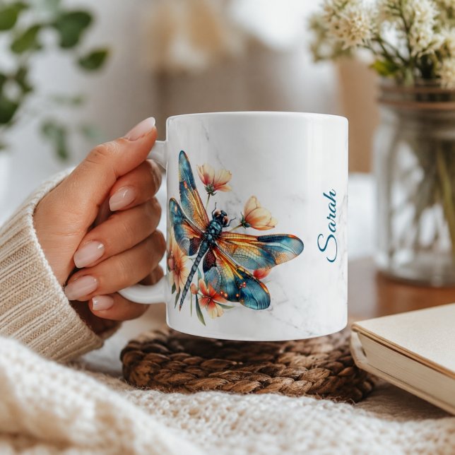 Personalized Watercolor Dragonfly Mug (Creator Uploaded)