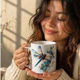 Personalized Watercolor Dragonfly Mug