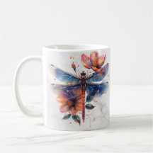  Personalized Watercolor Dragonfly Mug 