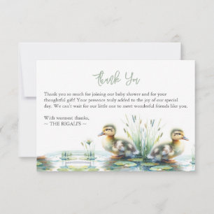 Personalized Watercolor Duck Thank You Card