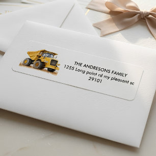 Personalized Watercolor Dump Truck
