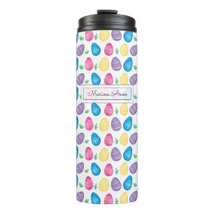 Personalized Watercolor Easter Egg Pattern Thermal Tumbler