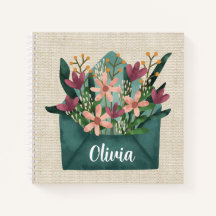 Personalized Watercolor Envelope With Flowers