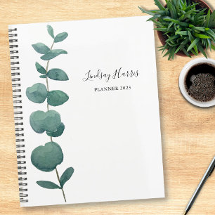Personalized Watercolor Eucalyptus Planner