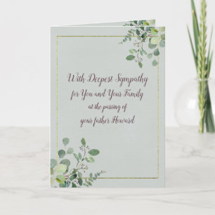 Personalized Watercolor Eucalyptus Sympathy Card