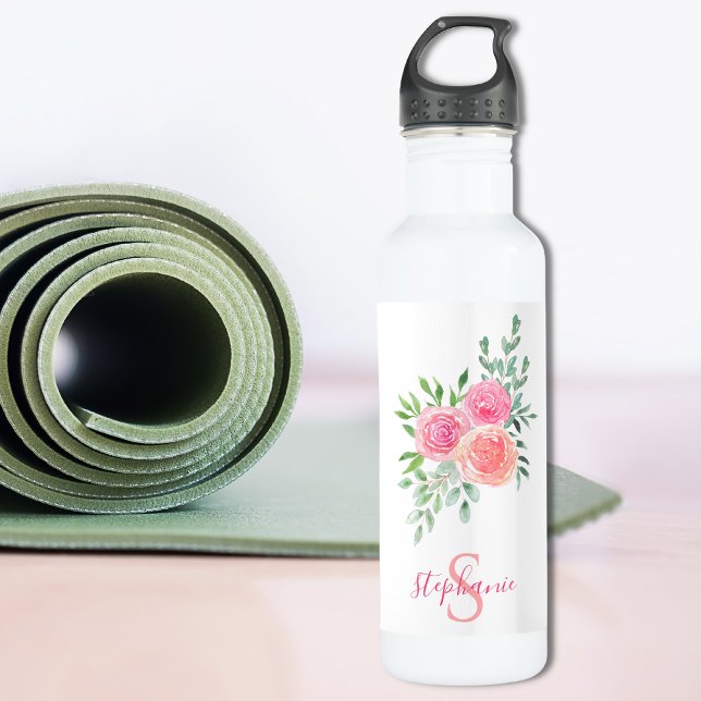Personalized Watercolor Floral 710 Ml Water Bottle (Creator Uploaded)