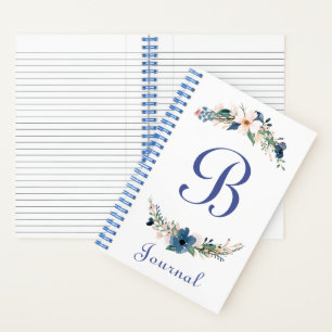 Personalized watercolor floral journal