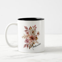 Personalized Watercolor Floral Mug
