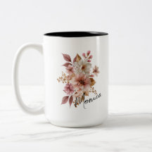 Personalized Watercolor Floral Mug