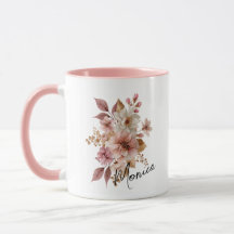 Personalized Watercolor Floral Mug
